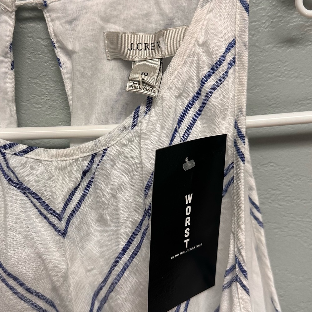 JCrew 00 Linen Chevron Print Maxi Dress - Picture 6 of 7